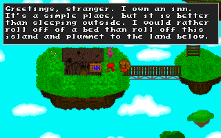 In his travels, Moris comes across some sound advice given by a pink man...er, woman...er, whatever that thing is.  