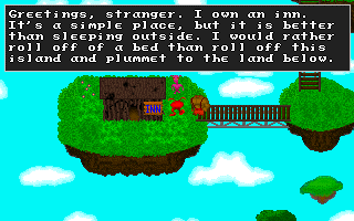 In his travels, Moris comes across some sound advice given by a pink man...er, woman...er, whatever that thing is.