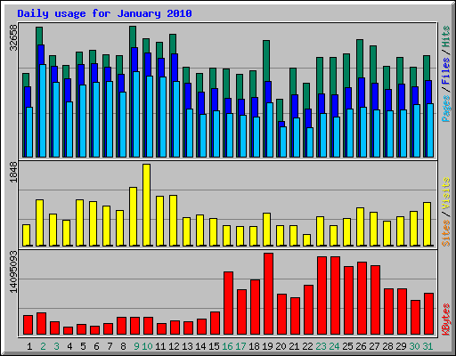 Daily usage for January 2010