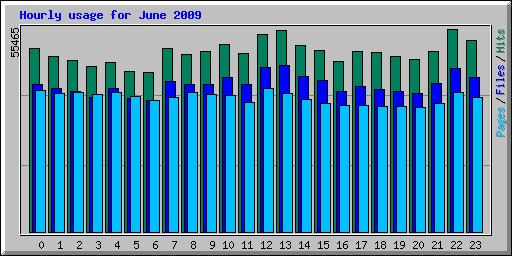 Hourly usage for June 2009