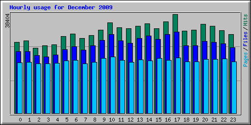 Hourly usage for December 2009